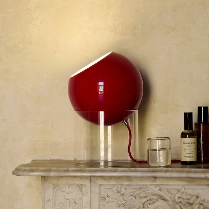 &Tradition - Topan VP13 Tischleuchte, H 31,5 cm, klar / zinnoberrot