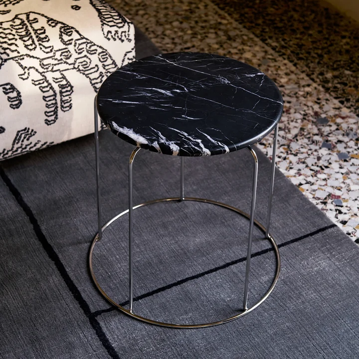 &Tradition - Wire VP11 Tischplatte, Ø 38 cm, Marmor (Nero Marquina)