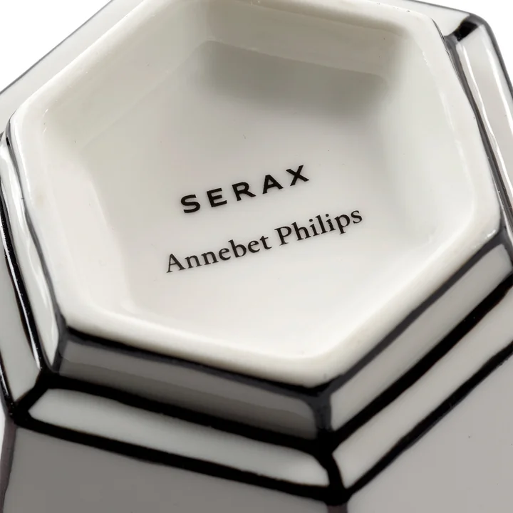 Serax - Carte Blanche Cappuccinotasse mit Untertasse, weiß / schwarz