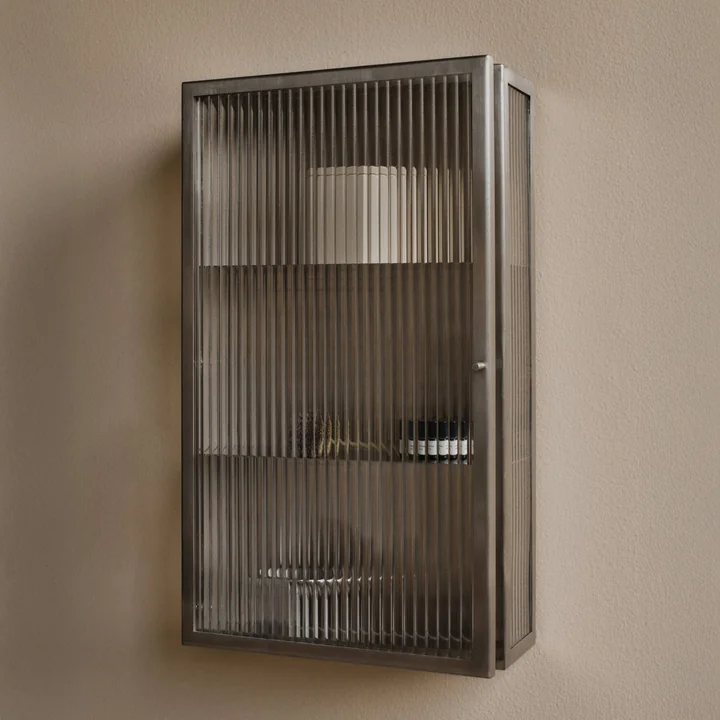 Ferm Living - Haze Wandschrank, 60 x 35 cm, Glas / Edelstahl