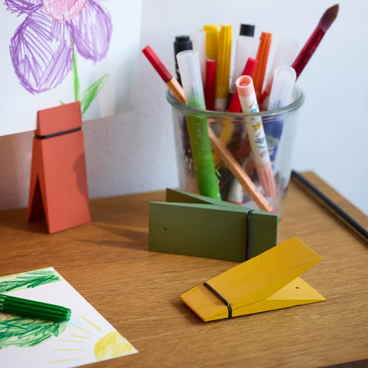 Moebe - Pinch Deko-Klammer, grün, gelb, rosé