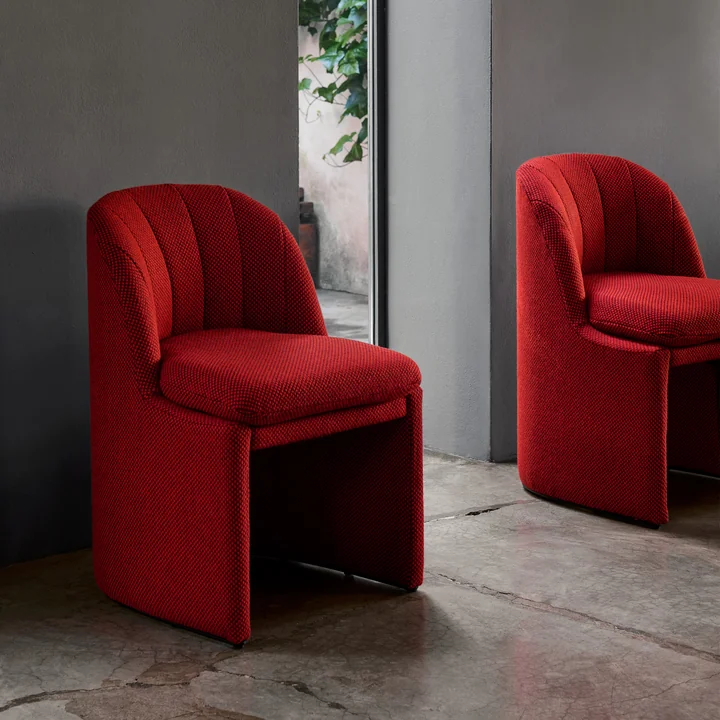 &Tradition - Loafer SC106 Dining Chair, rot (Stoff Kvadrat Sisu 0655)