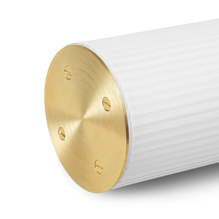 Ferm Living - Vuelta II LED Pendelleuchte, 100 cm, weiß / Messing