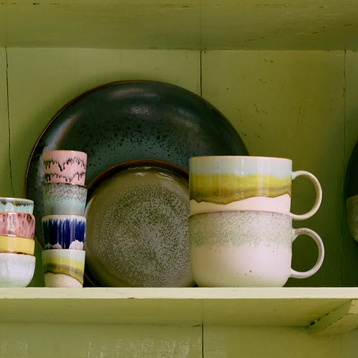 HKliving - 70's Teetasse, 425 ml, neo (2er-Set)