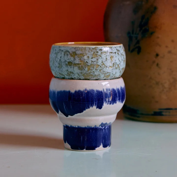 HKliving - 70's Espressobecher, lungo, symbolism (2er-Set)