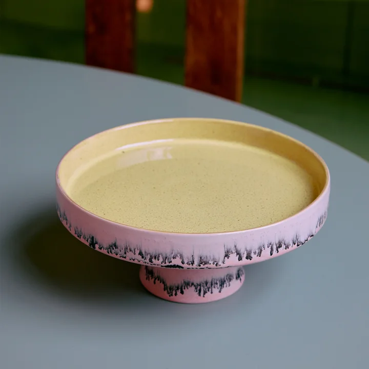 HKliving - 70's Schale mit Fuß, Ø 21 cm, bubble