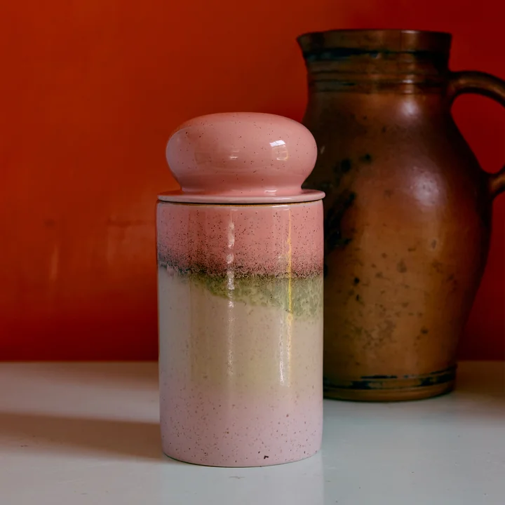 HKliving - 70's Aufbewahrungsdose, 1 l, glaze