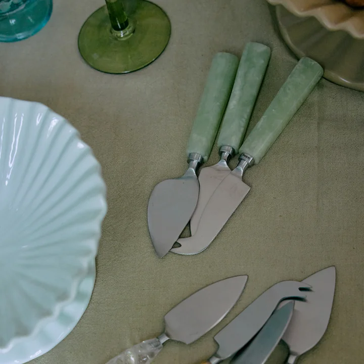 HKliving - Käsemesser-Set, sage (3er-Set)