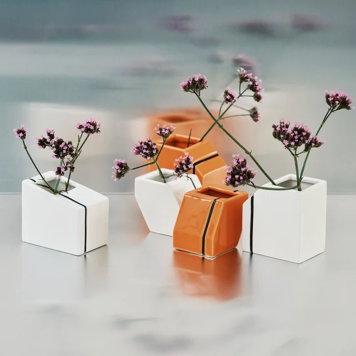 Serax - Silos Vase, mini, orange und weiß