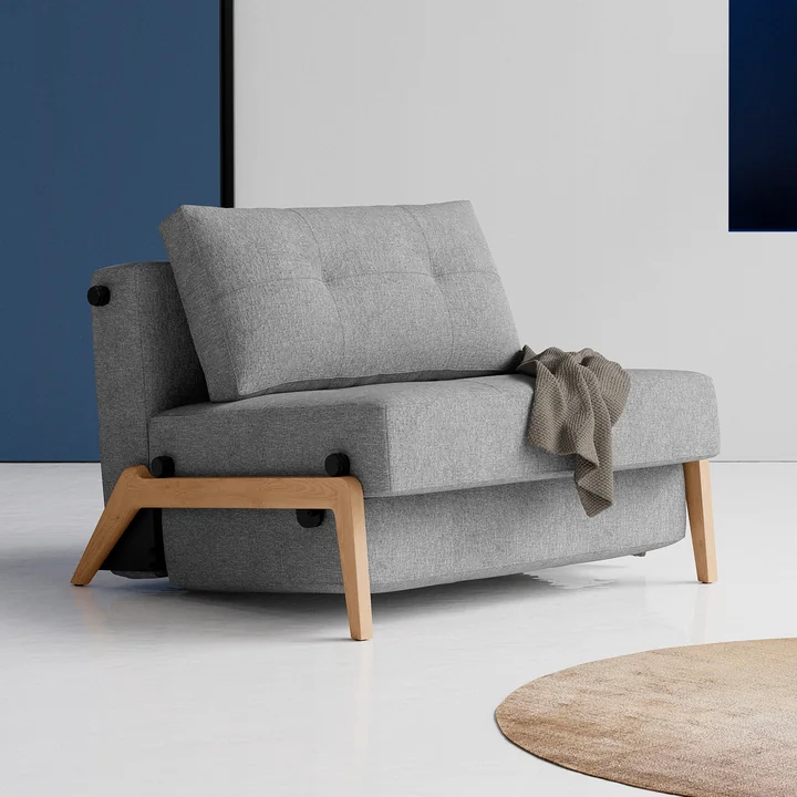 Innovation Living - Cubed 90 Sessel, Eiche / hellgrau (565 Twist Granite)