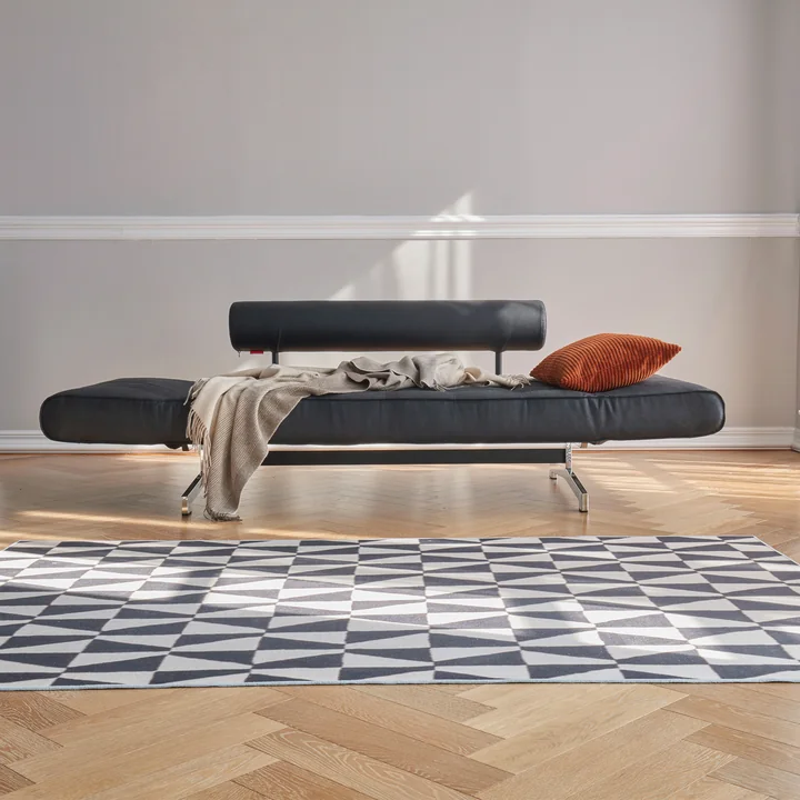 Innovation Living - Ghia Schlafsofa, 90 x 210 cm, chrom / schwarz (Mix 550 Faunal)
