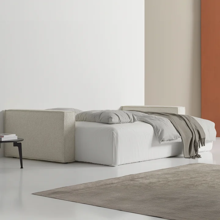 Innovation Living - Newilla Schlafsofa, 246 x 110 cm, elfenbein (595 Corduroy)