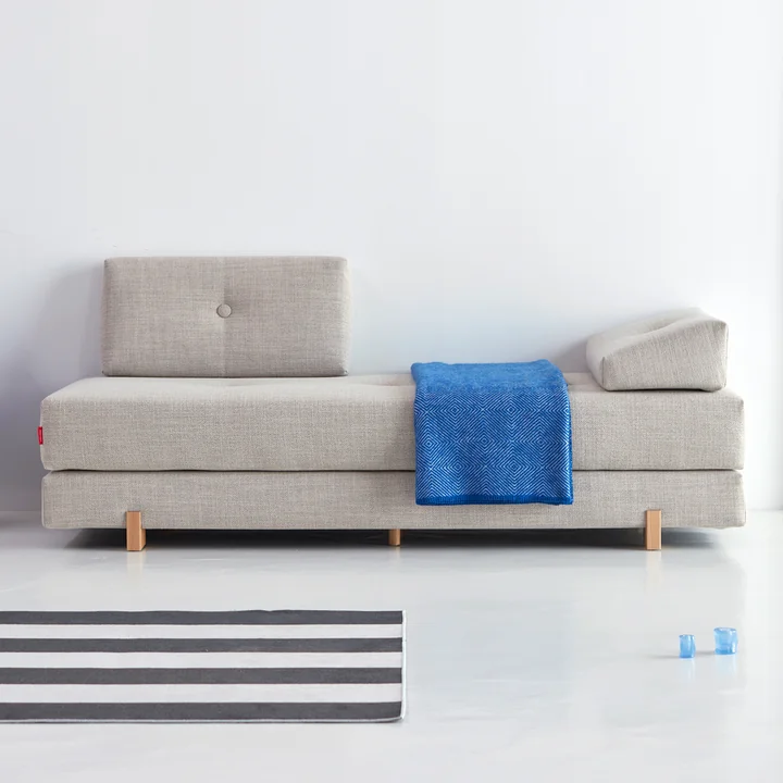 Innovation Living - Sigmund Drip Schlafsofa, 200 x 84 cm, Eiche / natur (579 Kenya Gravel)