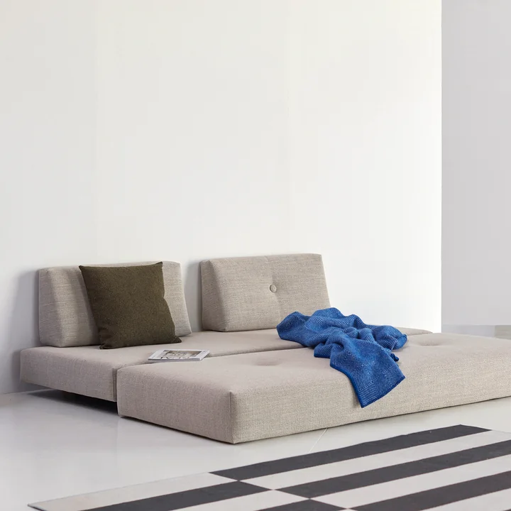 Innovation Living - Sigmund Drip Schlafsofa, 200 x 84 cm, Eiche / natur (579 Kenya Gravel)