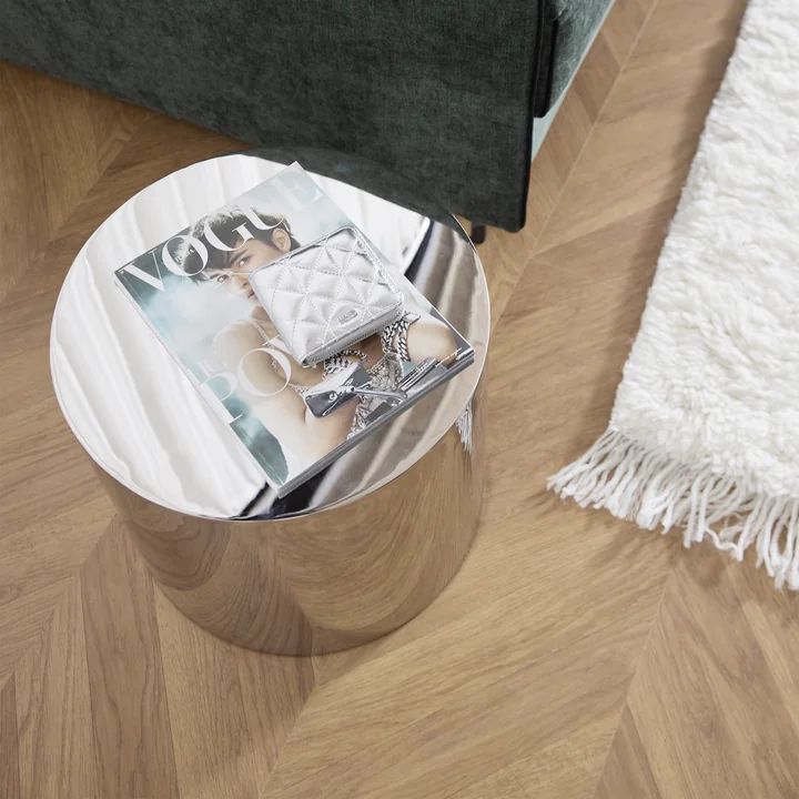 Innovation Living - Tin Drum Beistelltisch, Ø 40 x 35 cm, chrom