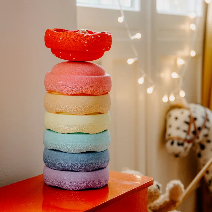 Stapelstein® - Original Mini, rainbow pastell, blush special (7er-Set)