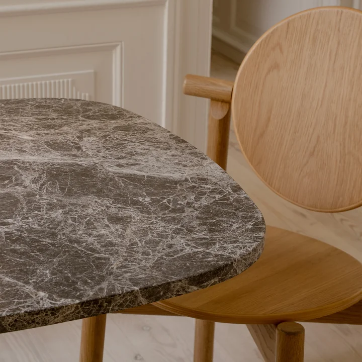 Umage - Gather Tisch, 68 x 68 cm, schwarz / braun (Emperador Marmor)