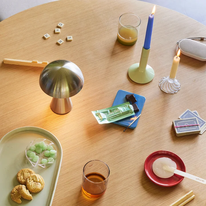 Mush Akku-Tischleuchte, Mini, silber von Hübsch Interior