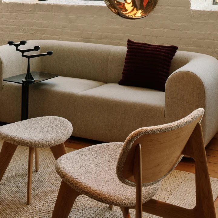 Tom Dixon - Ridge Kissen, 45 x 45 cm, burgunderrot