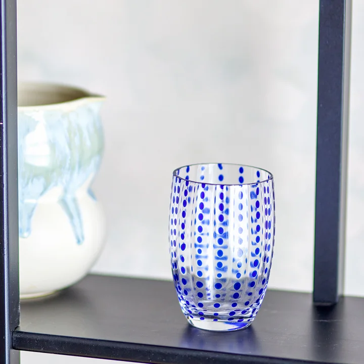 Bloomingville - Brinley Trinklas, blau (4er-Set)