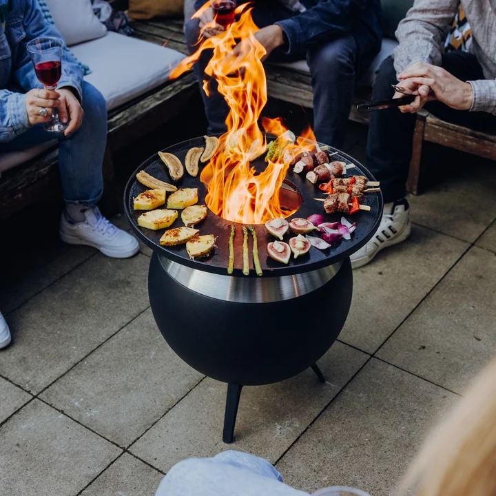 höfats - Moon 45 Plancha-Grillset niedrig, Edelstahl / schwarz