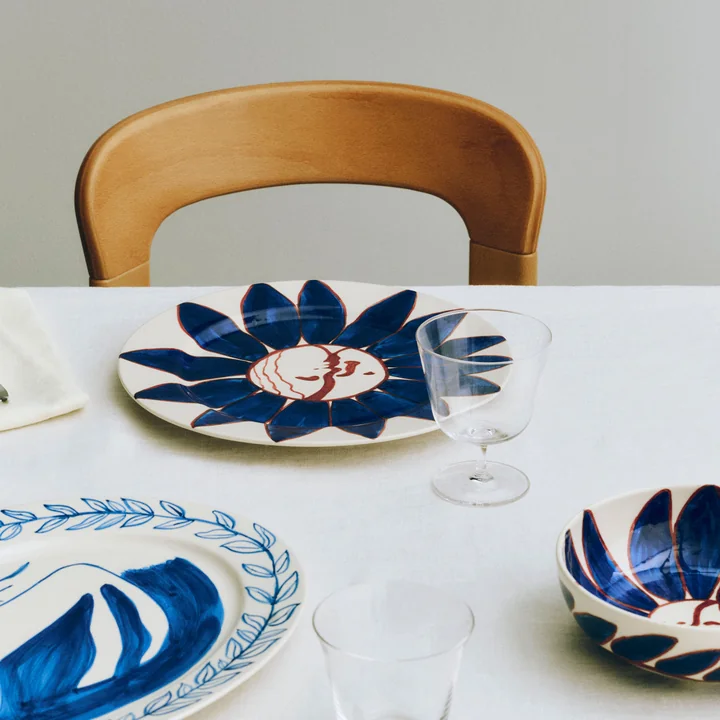 HAY - La Pittura Teller Ø 28,5 cm, deep blue flower