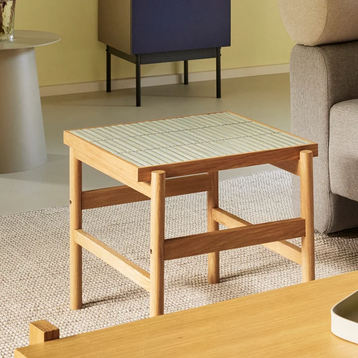 Hübsch Interior - Tile Beistelltisch, Eiche / mint