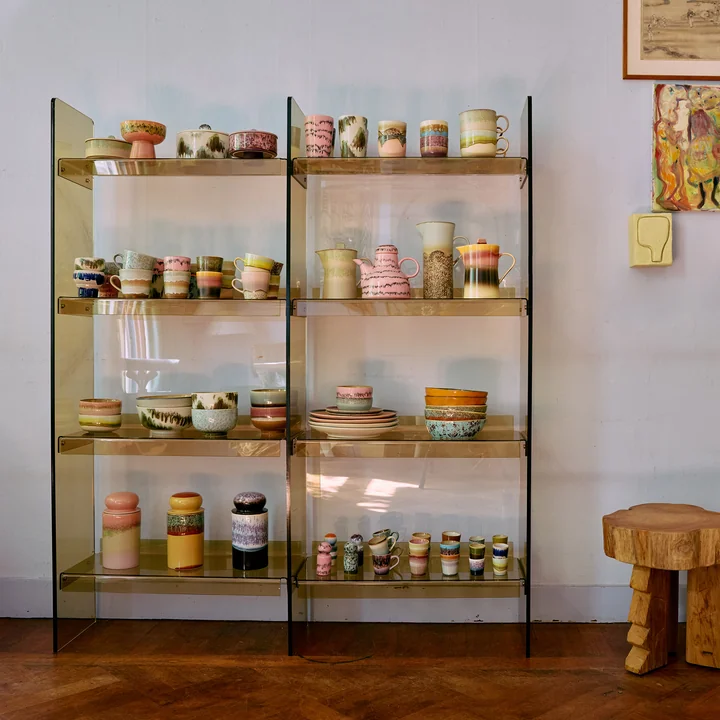 HKliving - Regalsystem aus Acryl, H 160 cm, olivgrün