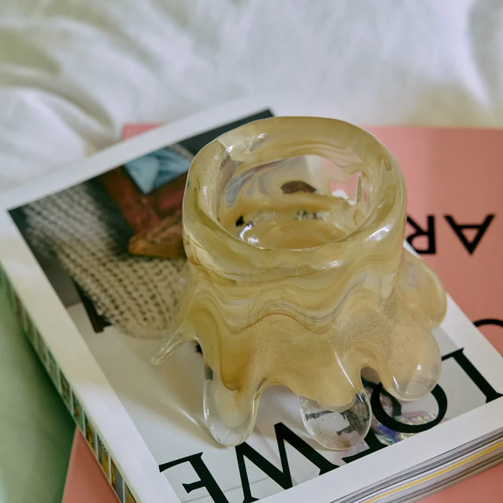 HKliving - Kerzenhalter, Ø 12,5 x 9 cm, cream