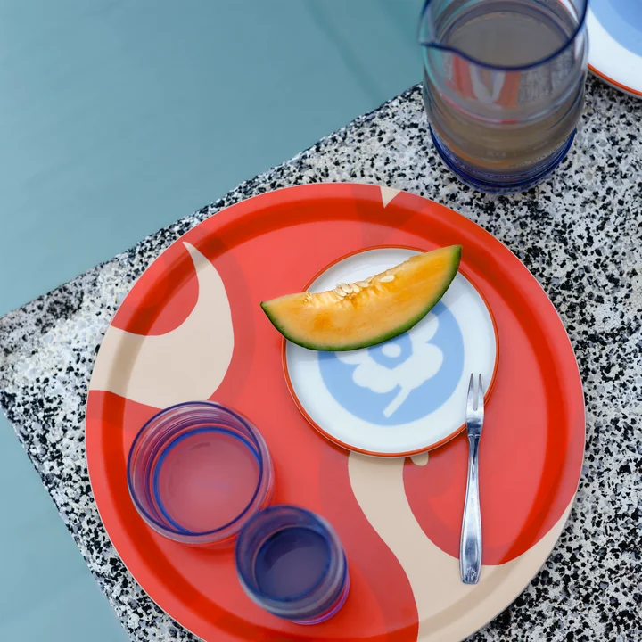 Marimekko - Unikko Teller, Ø 13,5 cm, weiß / hellblau / orange
