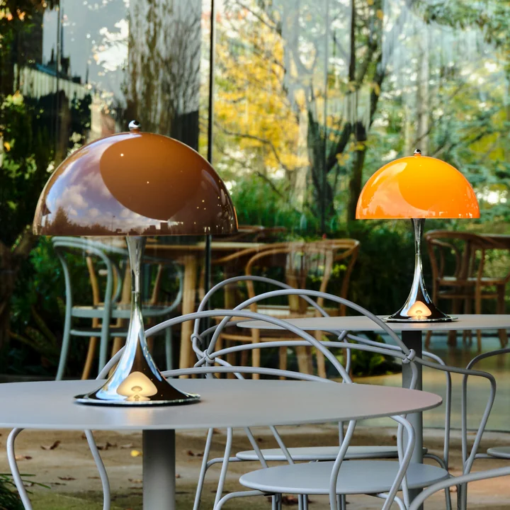 Louis Poulsen - Panthella 250 Portable V3 Akku LED-Tischleuchte, chrom / original opal braun