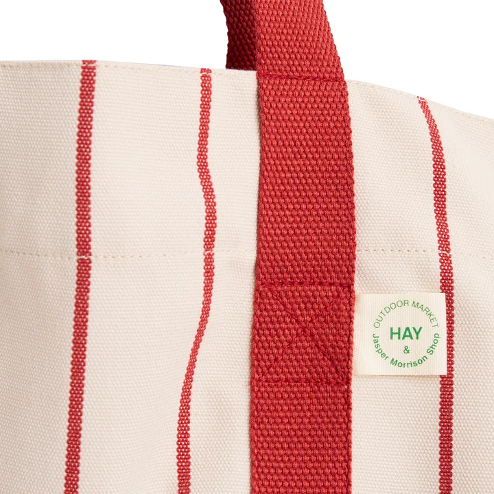 HAY - Outdoor Market Picknick Tasche M, beige mit roten Streifen