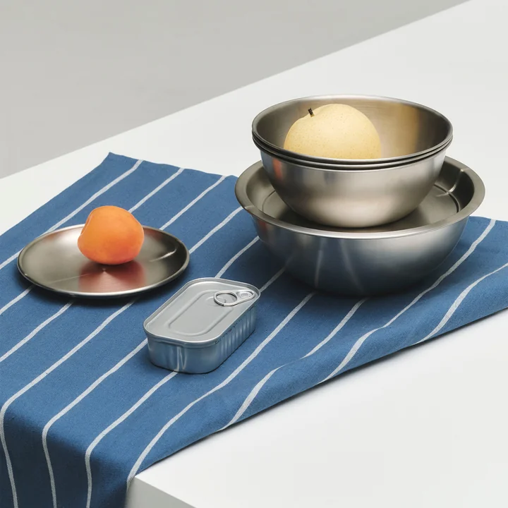 HAY - Outdoor Market Teller, Schüsseln mit Deckel, edelstahl