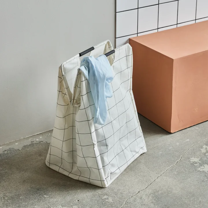 House Doctor - Squares Wäschesack, weiß