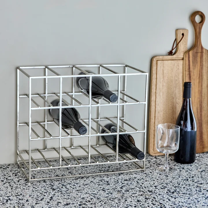 House Doctor - Weinregal für 12 Flaschen, silber