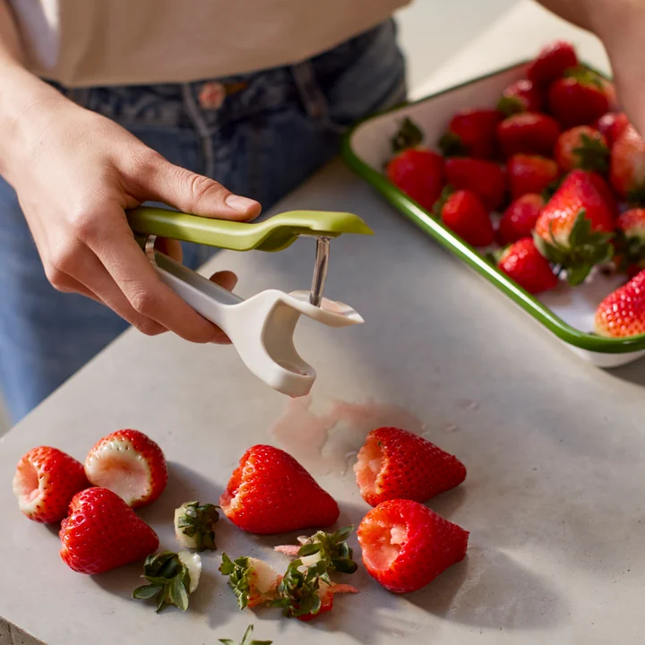 Joseph Joseph - Tweezy 2-in-1 Entkerner, stone / green