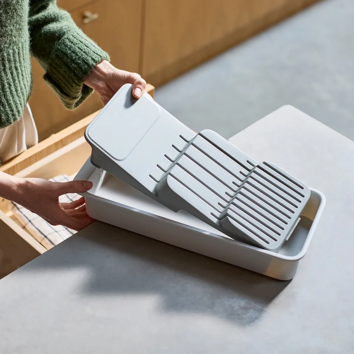 Joseph Joseph - DrawerStore Messer-Organizer, kompakt, light stone