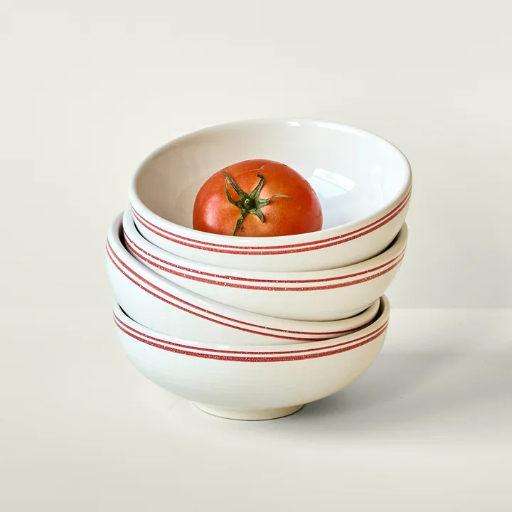 Nicolas Vahé - Bistro Schüssel Ø15,5 cm, rot / weiß 