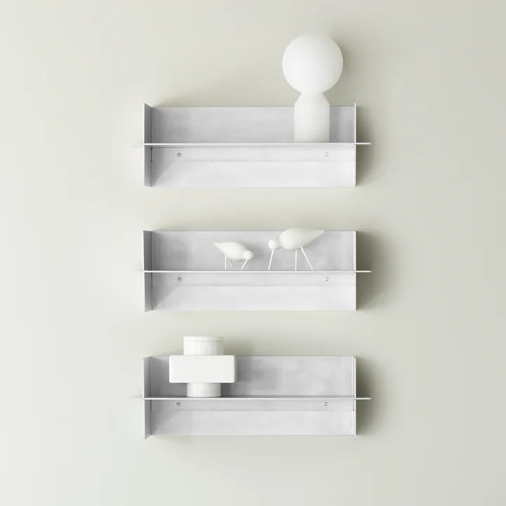 Normann Copenhagen - Alu Wandregal, 60 cm, Aluminium gebürstet