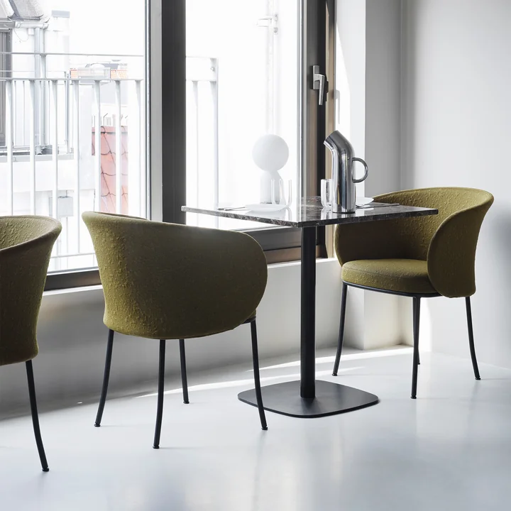 Normann Copenhagen - Knit Armlehnstuhl, schwarz / olive