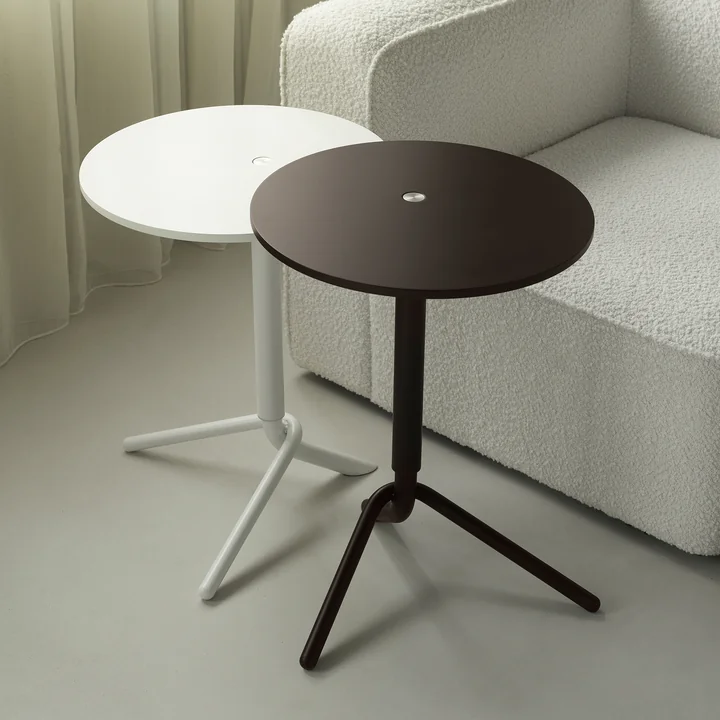 Normann Copenhagen - Lift Beistelltisch, weiß und dunkelbraun