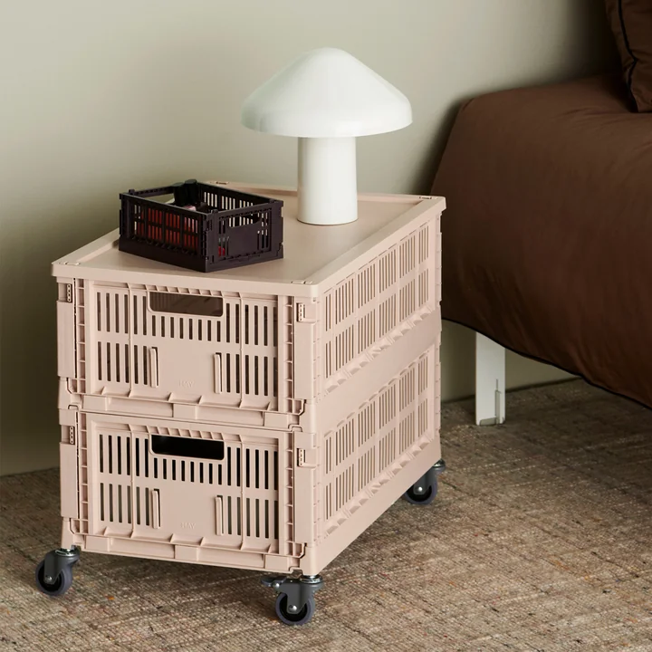 HAY - Beistelltisch auf Rollen, large, powder, recycled