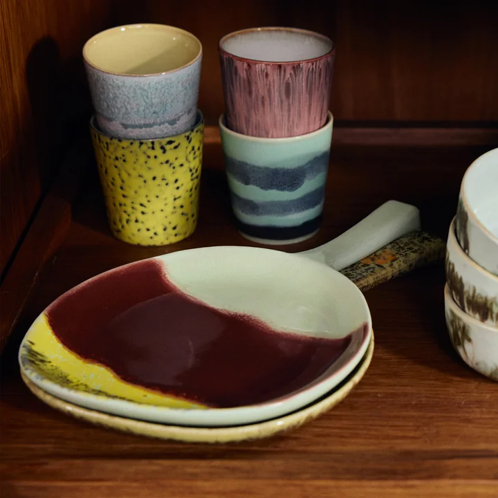 HKliving - 70's Servierplatte, 18 x 30,5 cm, cherry