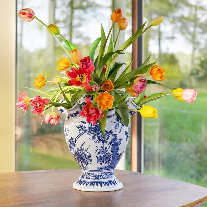 &klevering - Tulip Vase Cascade, blau / weiß