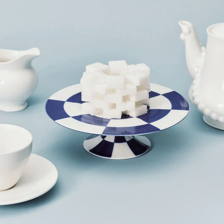 Serax - Fête des Bêtes Kuchenständer, blau / weiß