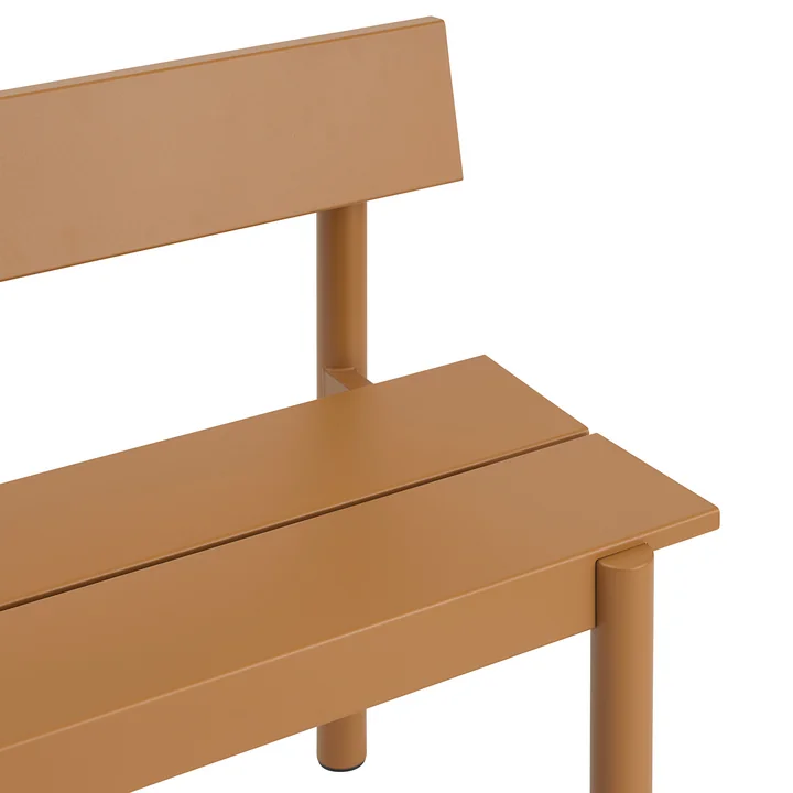 Muuto - Linear Steel Bank mit Rückenlehne, burnt orange