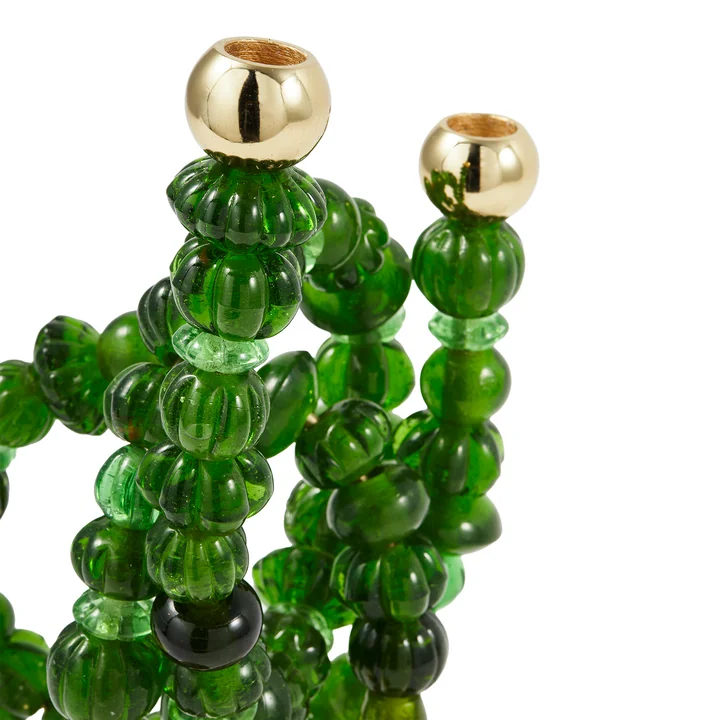 POLSPOTTEN - Beads Kerzenhalter, dunkelgrün