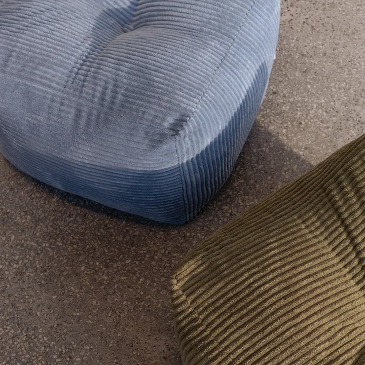 Karup - Buddy Kids Pouf, 50 x 50 cm, hazy blue (554) und khaki green (553)