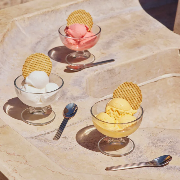 HAY - Sunday Cutlery Teelöffel und Glas Dessertschale, klar