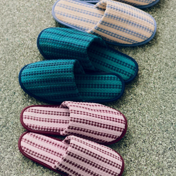 HAY - Waffle Hausschuhe, stripe